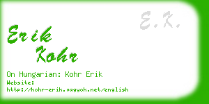 erik kohr business card